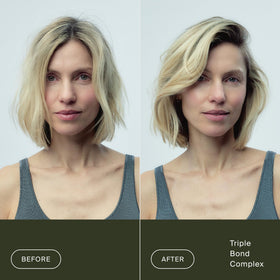 Living Proof mask spread on wet hair showing how product coats strands for deep rebuilding