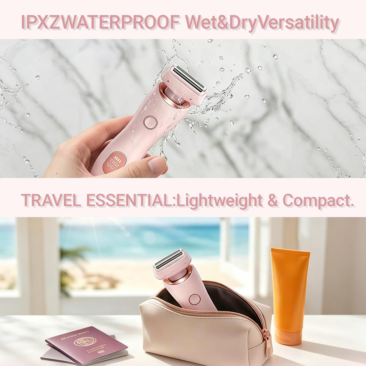 Livora size scale next to phone showing compact dimensions for packing convenience