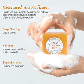 LIYALAN soap bar texture close-up highlighting smooth creamy lather