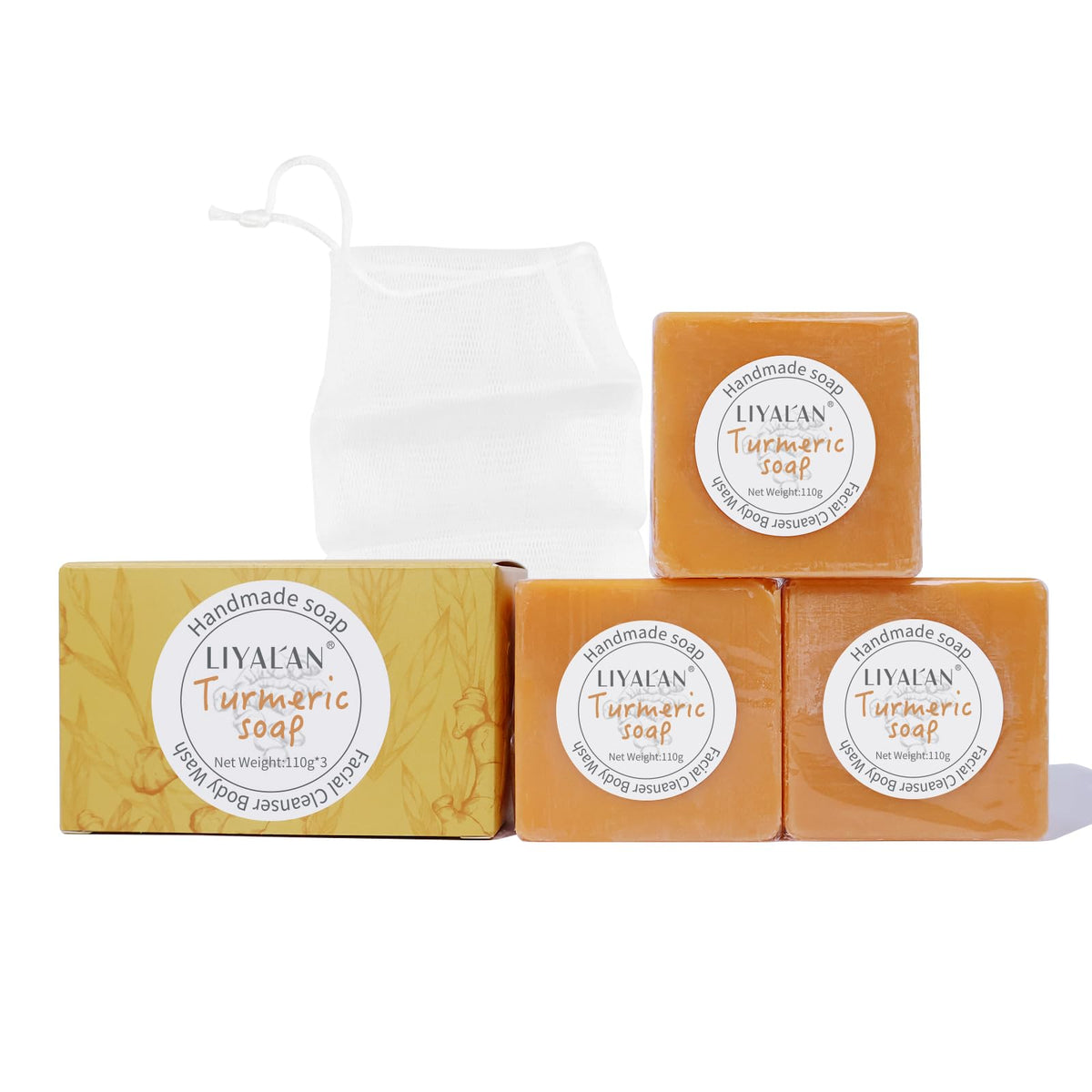 LIYALAN soap held in hand to show true size and easy handling