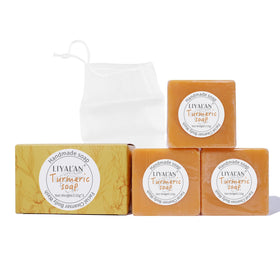 LIYALAN soap held in hand to show true size and easy handling