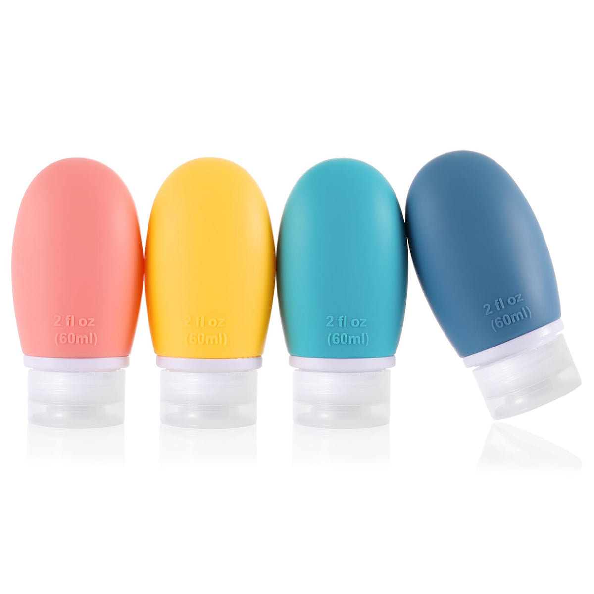 LIYUABU front view of four 2oz bottles showing compact pack and TSA compliance benefit