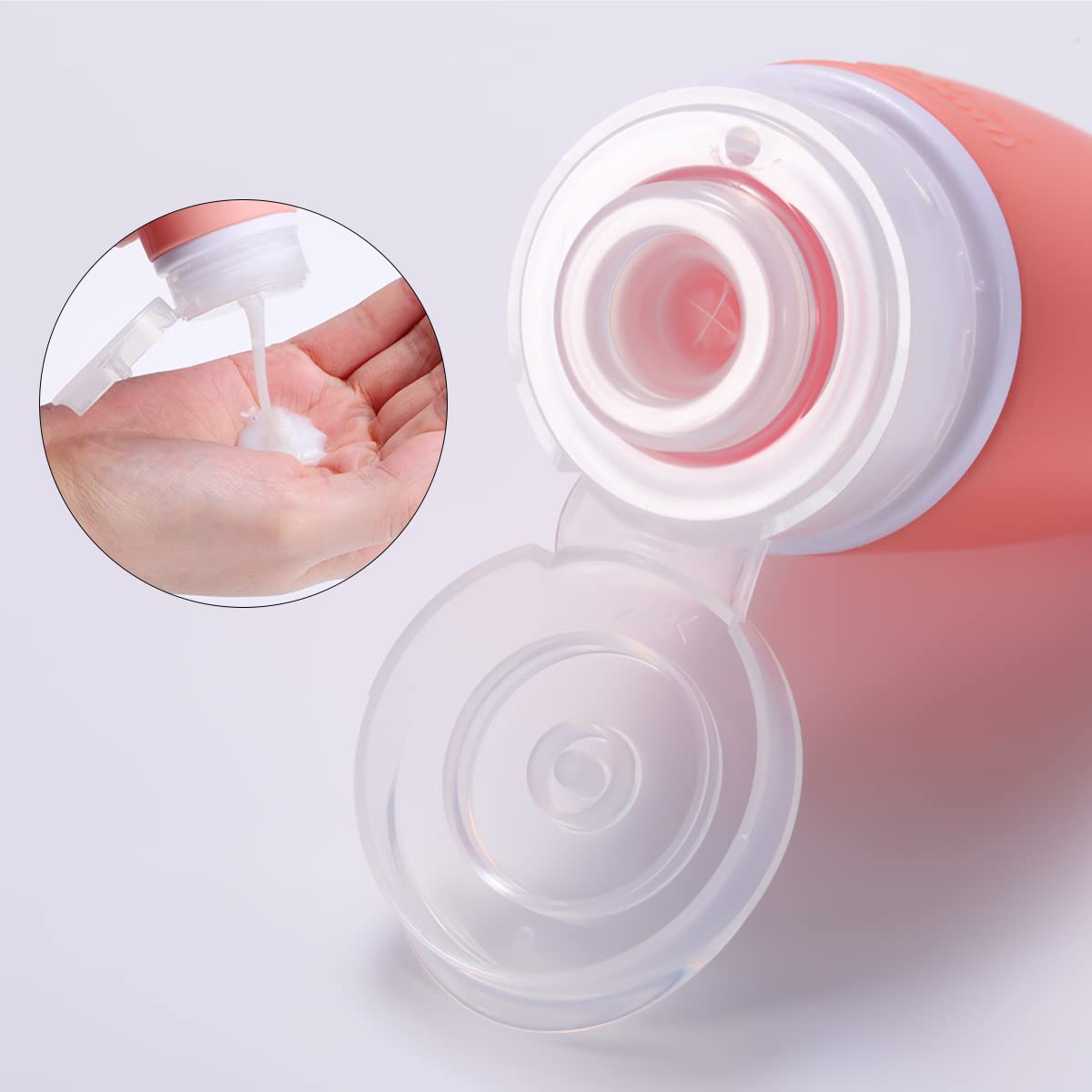 LIYUABU flexible silicone texture being squeezed to show durability and no waste benefit