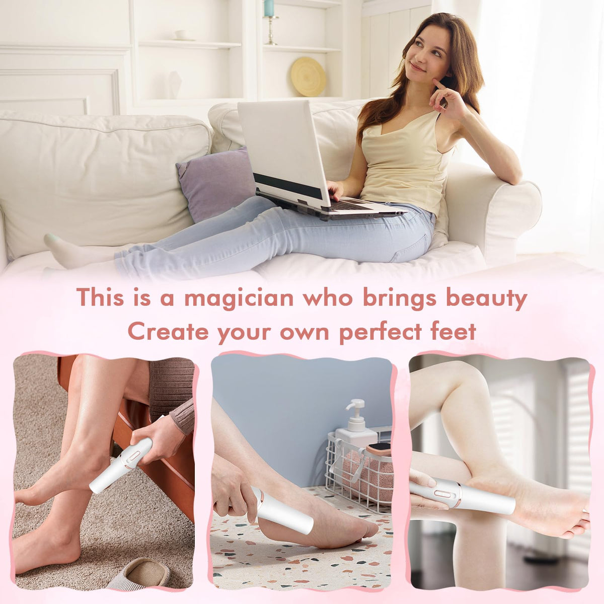LIYUJSDZ lifestyle scene in bathroom showing at-home pedicure convenience