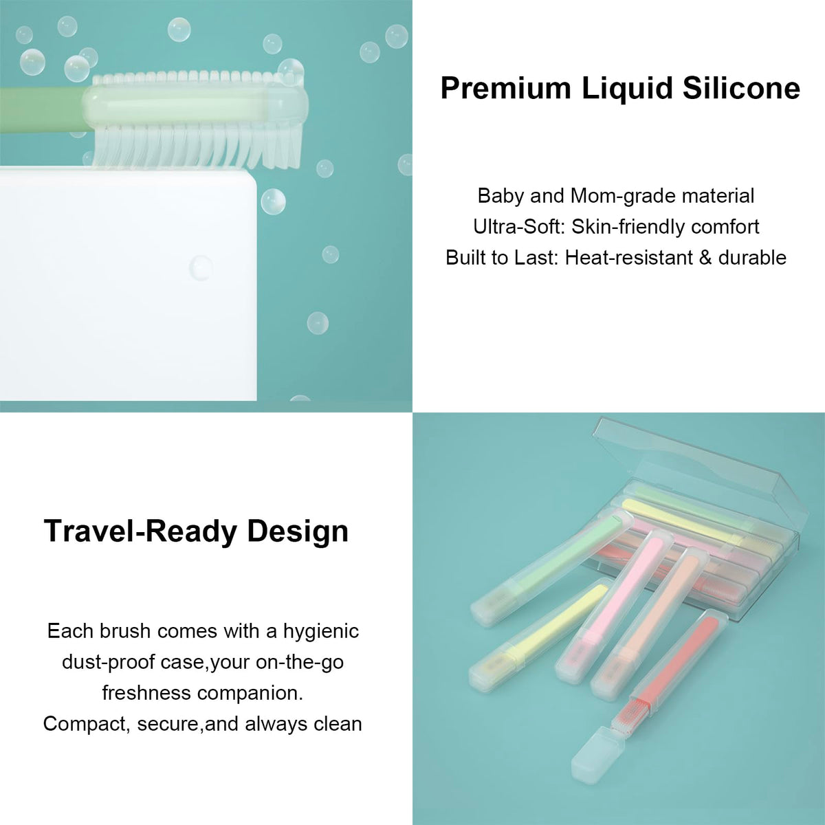 LIZICH brush being rinsed under water showing easy-to-clean benefit