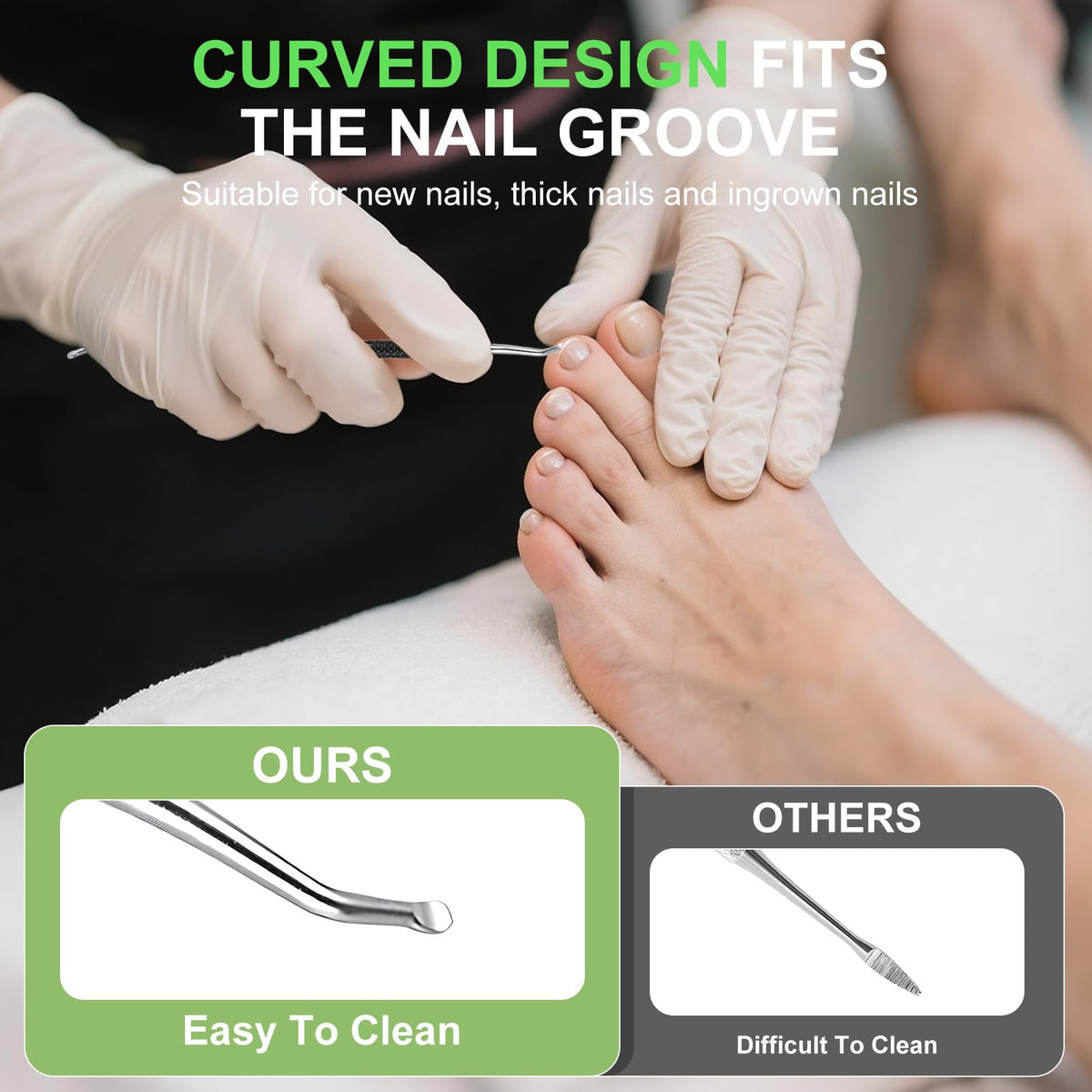 LJCKKGOSZ file being used on toenail for effective at-home pedicure