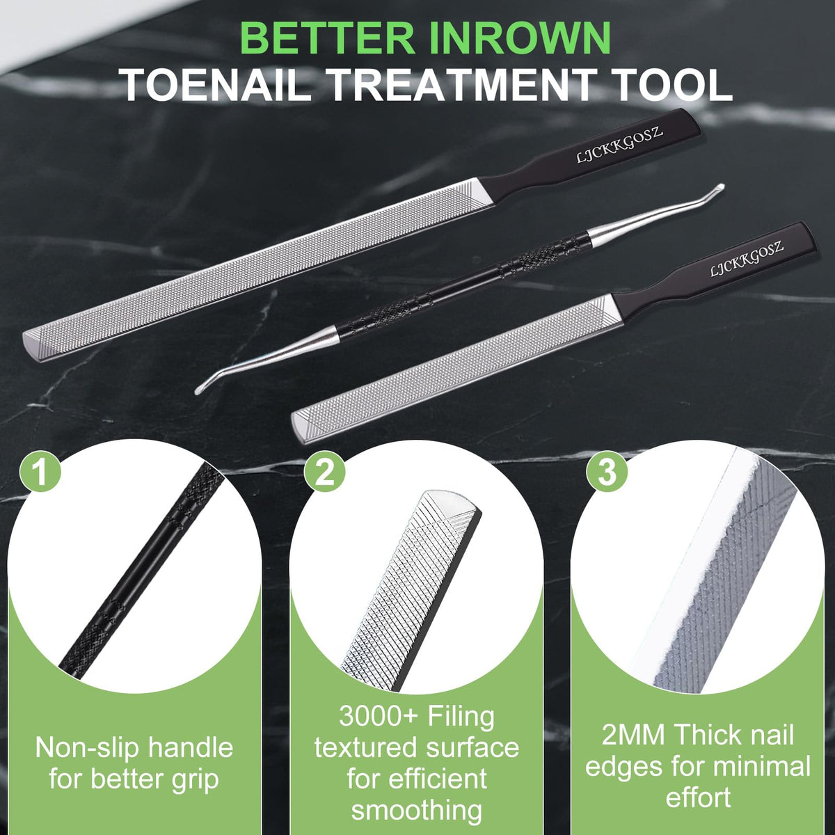 LJCKKGOSZ stainless-steel handle close-up for non-slip ergonomic grip