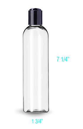 ljdeals bottle side profile showing tall cosmo round shape and clear PET advantage