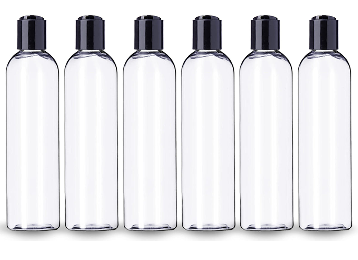 ljdeals clear bullet bottles front packaging showing six bottles and caps for neat storage