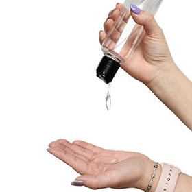 ljdeals filling bottle demo with hand pouring lotion showing simple refill process