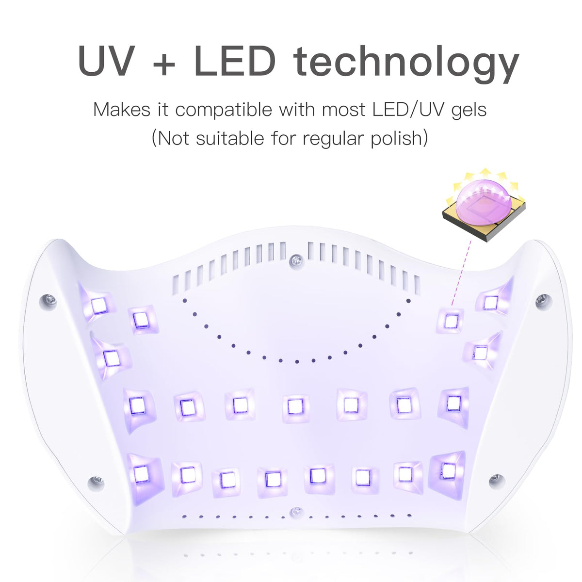 LKE lamp next to a hand to show compact size and easy storage