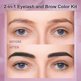 LLNNOVUE brush applying tint to eyebrow, precise control benefit