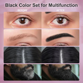 LLNNOVUE before and after brows and lashes, natural fuller appearance