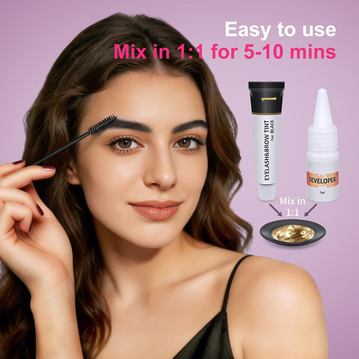 LLNNOVUE 7ml tube next to fingers showing compact travel-friendly size