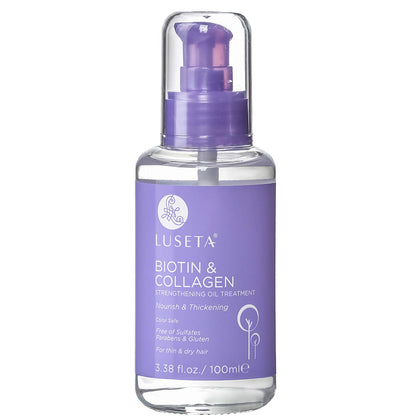 L LUSETA front bottle view showing label and 3.38 fl oz size, clear packaging benefit