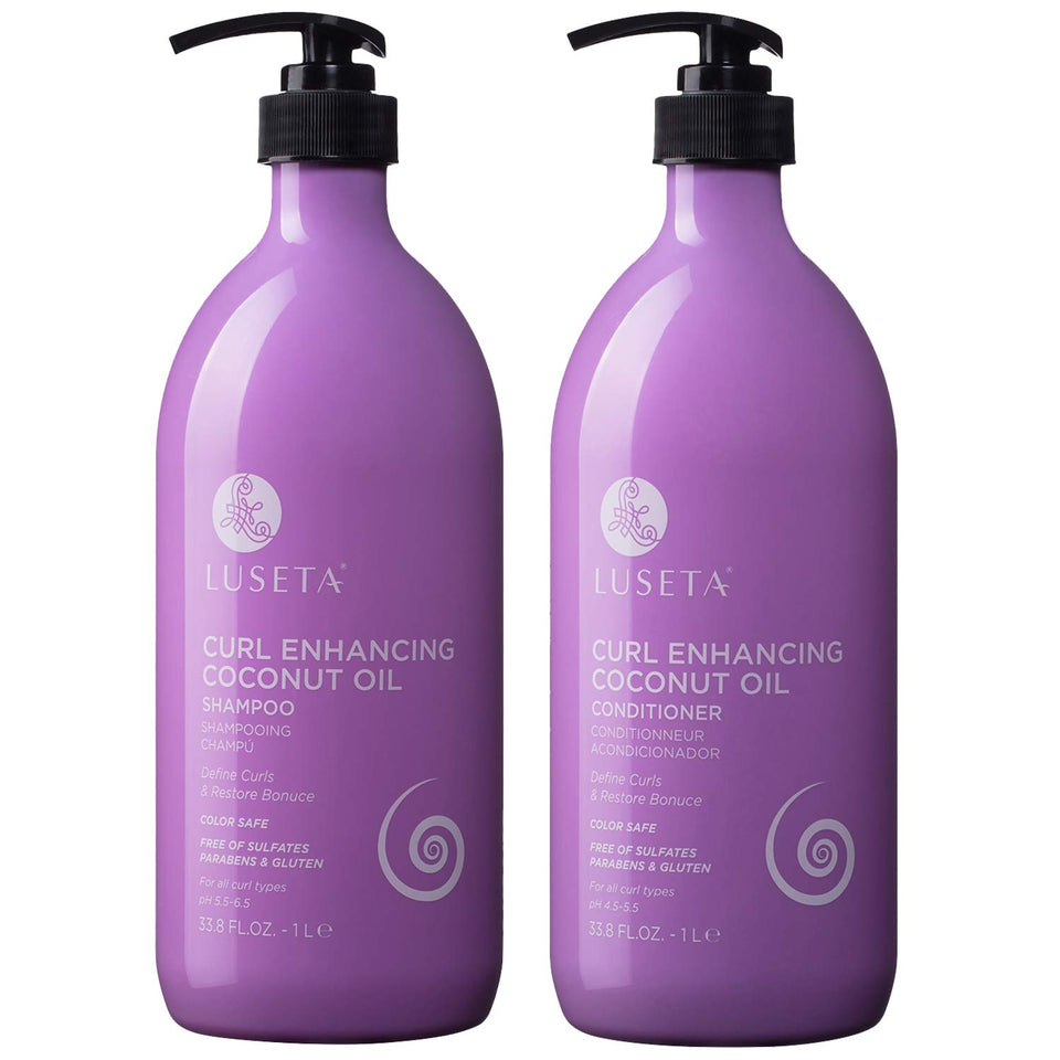 L LUSETA front packaging showing shampoo and conditioner, clear brand benefit