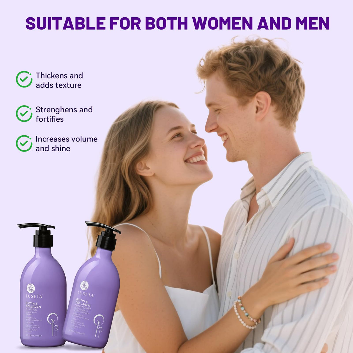 L LUSETA bottles on bathroom shelf signaling everyday routine convenience
