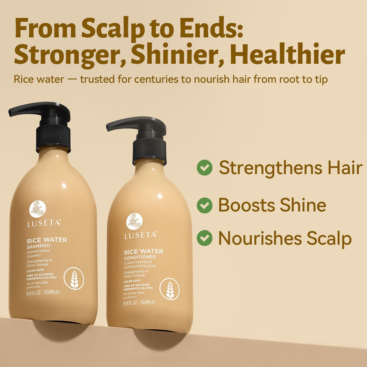 L LUSETA in-shower use creating rich lather that controls frizz