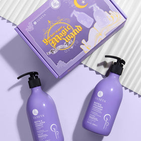 L LUSETA argan oil and botanicals visual highlighting moisturizing benefit