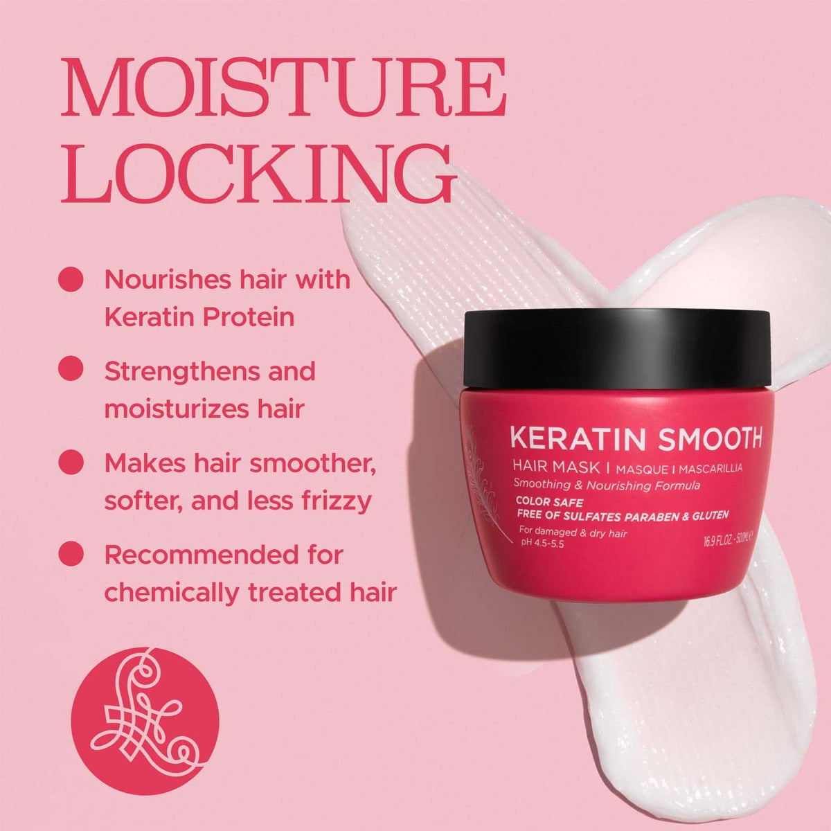 L LUSETA label close-up showing key ingredients and sulfate-free benefit