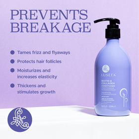 L LUSETA label close-up highlighting key ingredients and conditioner benefits