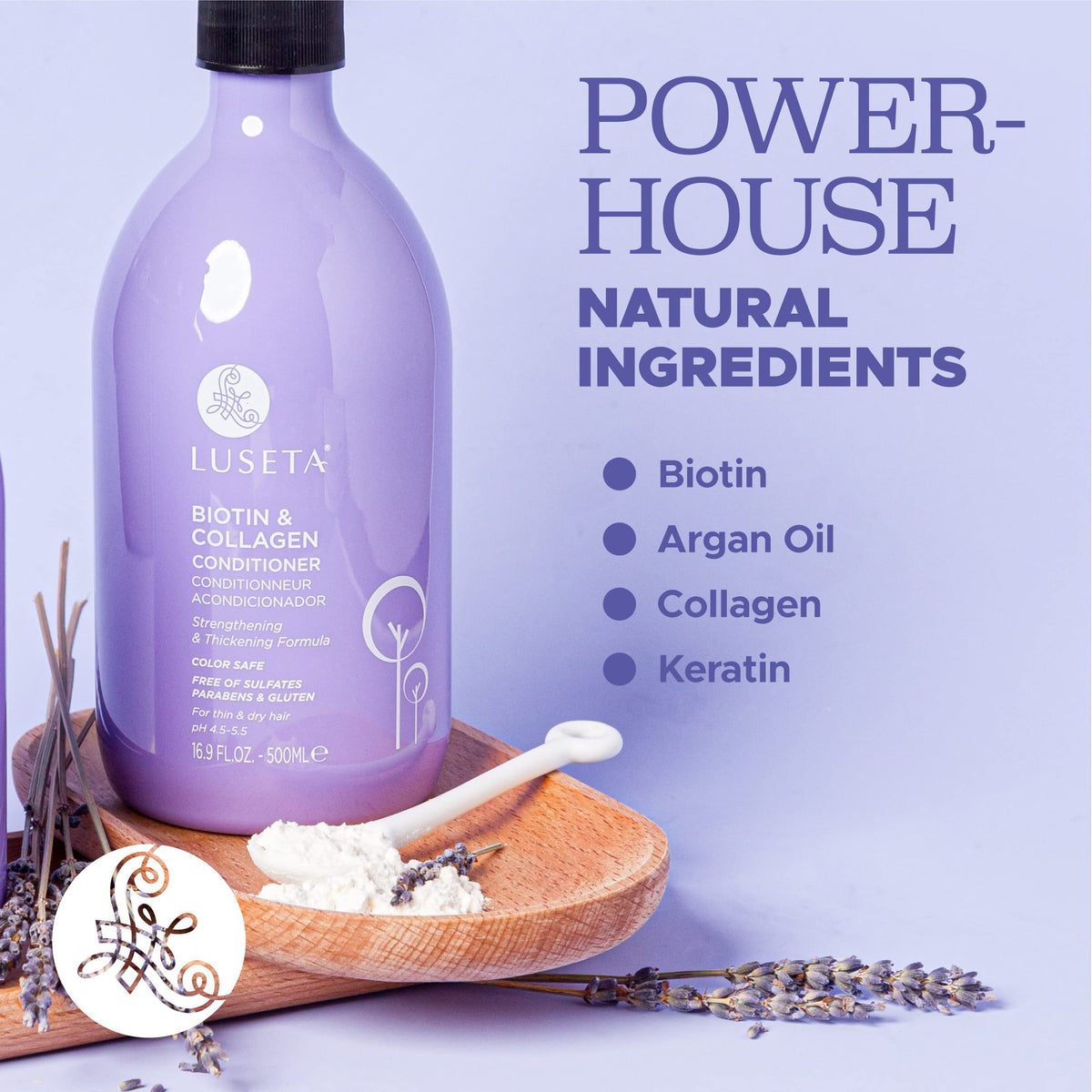 L LUSETA creamy texture with argan oil visible for moisturizing and shine