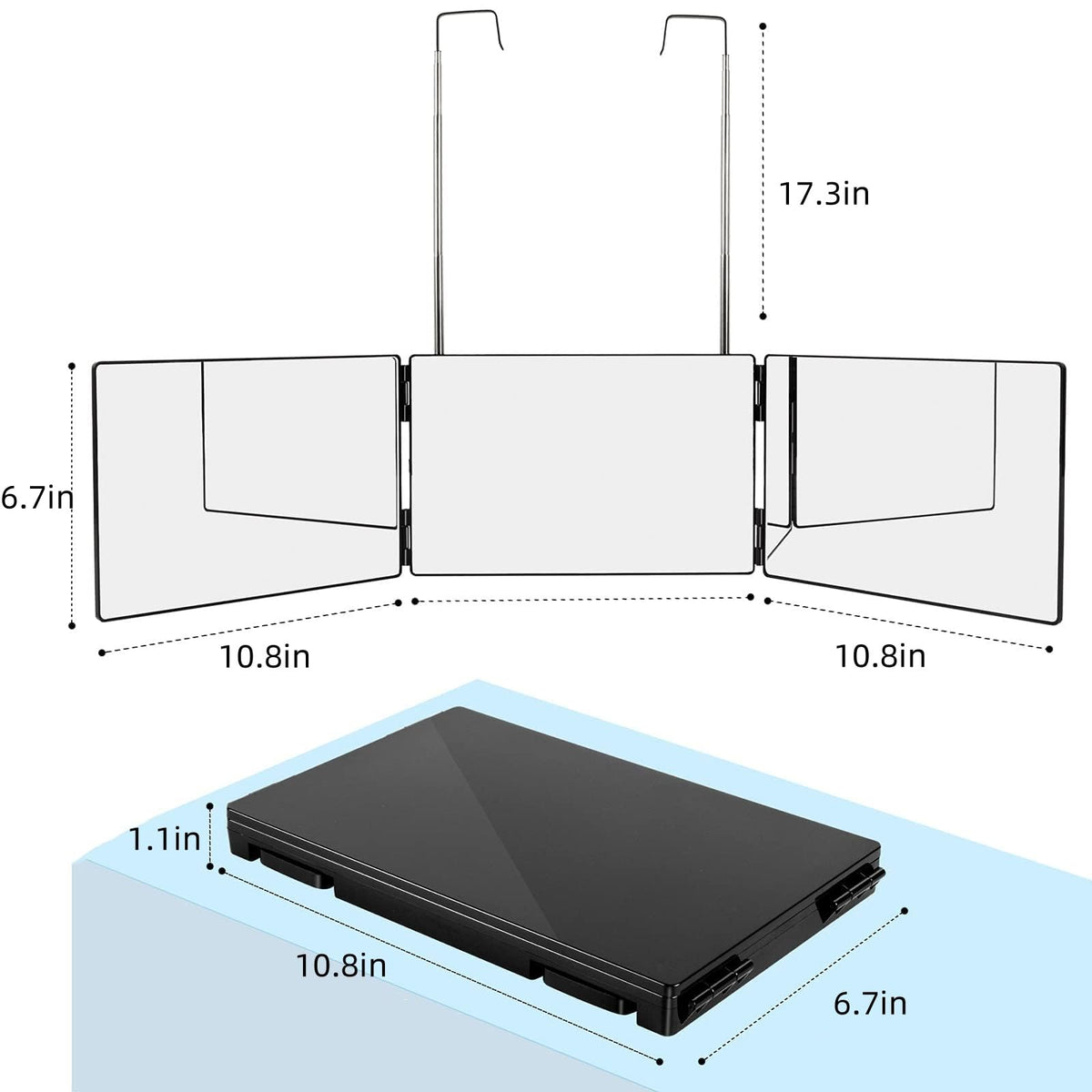 LMZNXCZ close-up of glass edge and ABS frame for clearer, durable reflection