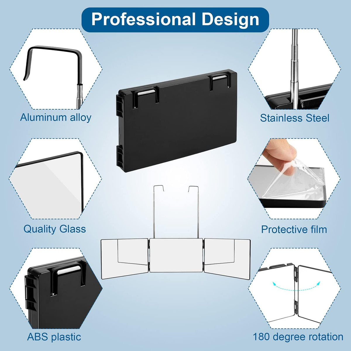 LMZNXCZ mirror hung on a door demonstrating convenient at-home setup