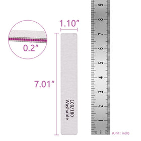 LNAUJS files beside a ruler showing 7-inch size for salon and travel convenience
