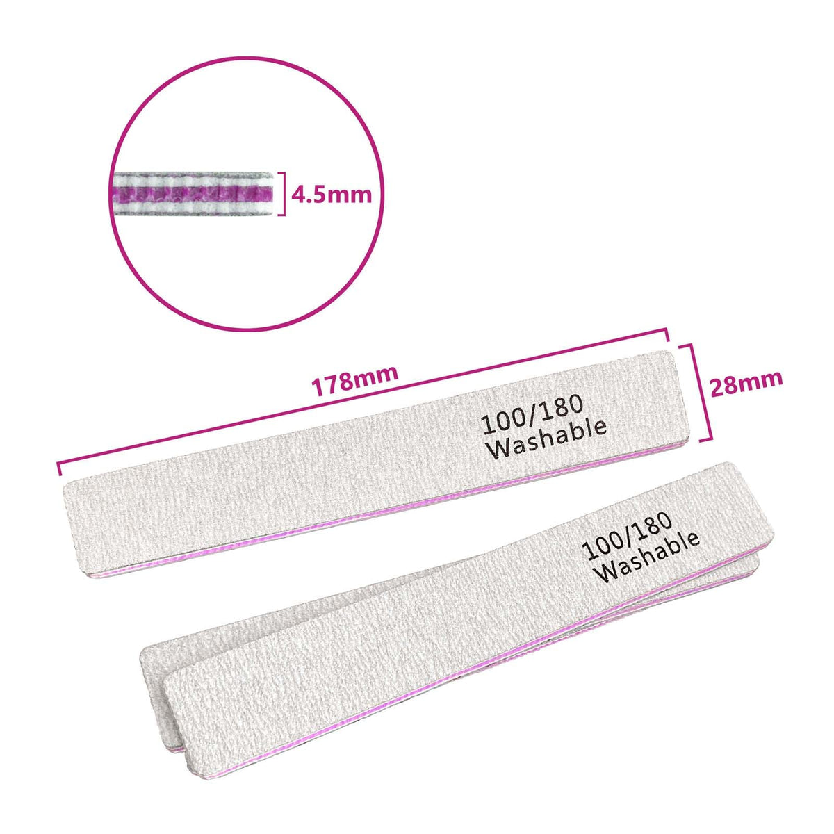 Side profile of LNAUJS file showing pink core and sturdy layered construction