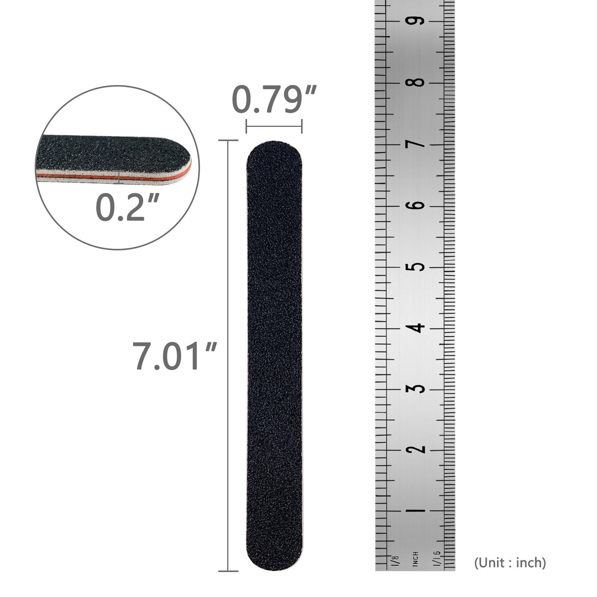 LNAUJS side profile of thin emery board for comfortable control