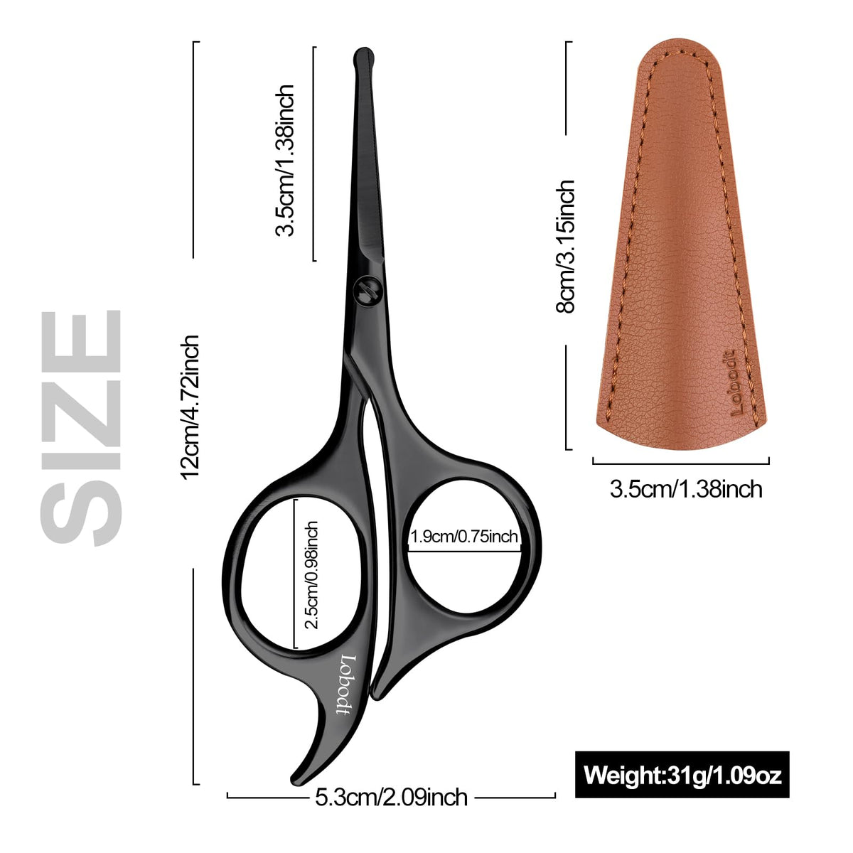 Lobodt serrated blade detail for improved hair grip and precision