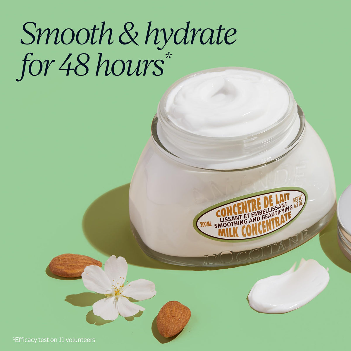 L'OCCITANE cream texture close-up reveals velvety consistency for smooth skin