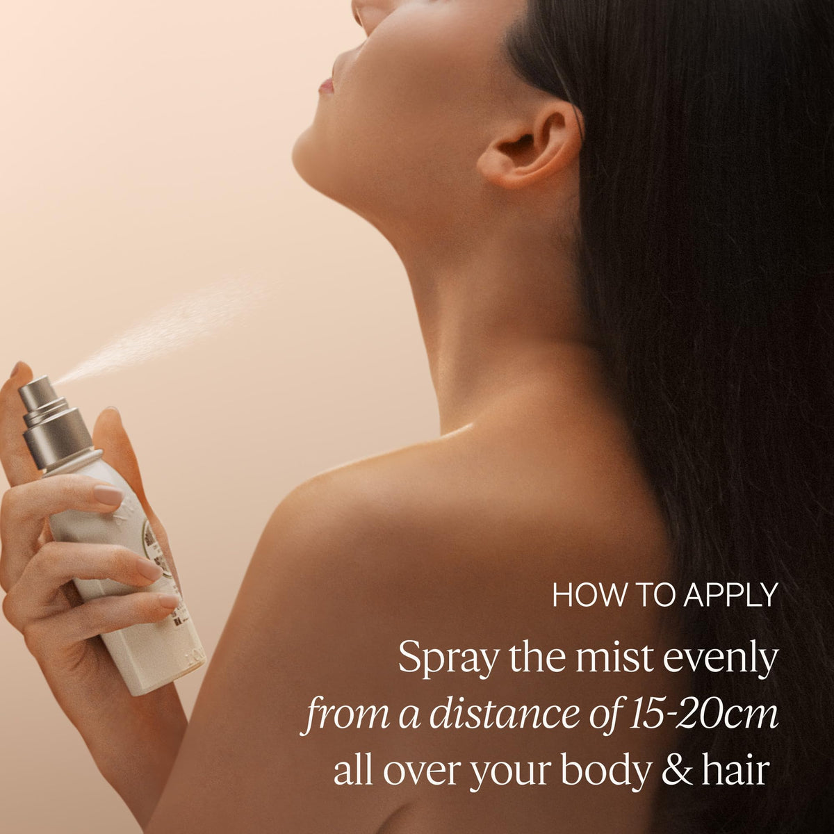L'OCCITANE mist on forearm showing subtle glow and hydrating finish on skin
