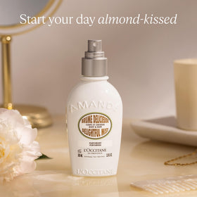 L'OCCITANE mist being applied to hair ends for light scent refresh and softness