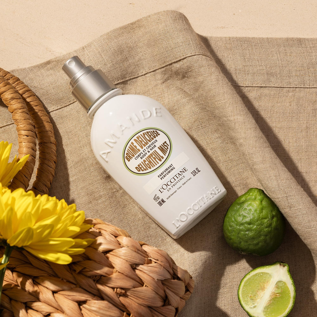L'OCCITANE label and cap detail emphasizing premium packaging and brand quality