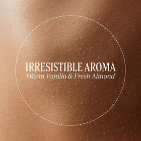 L'Occitane crushed almond shells detail highlighting natural exfoliant and skin-smoothing benefit