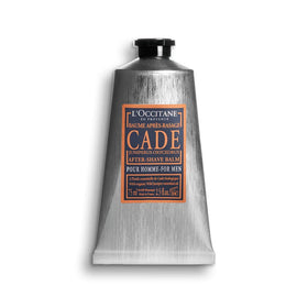 L'OCCITANE front packaging of Cade After Shave Balm showing 2.5 fl oz for easy identification and convenience
