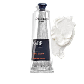 L'OCCITANE Cade shaving cream beside razor in bathroom showcasing ritual
