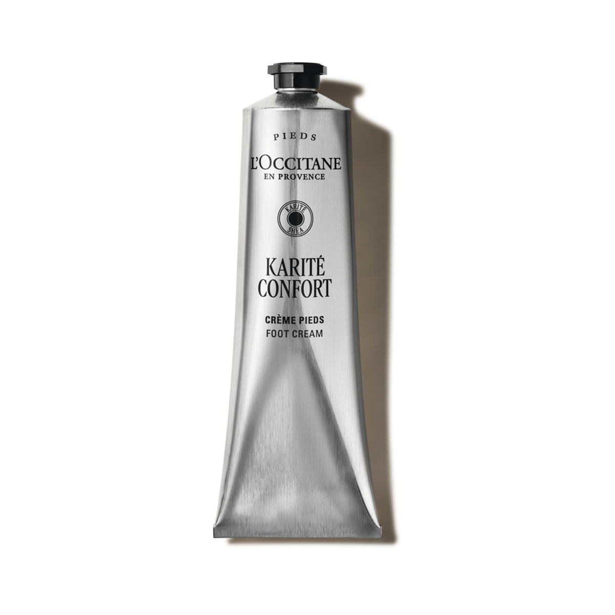 L'OCCITANE front tube showing product branding and size benefits