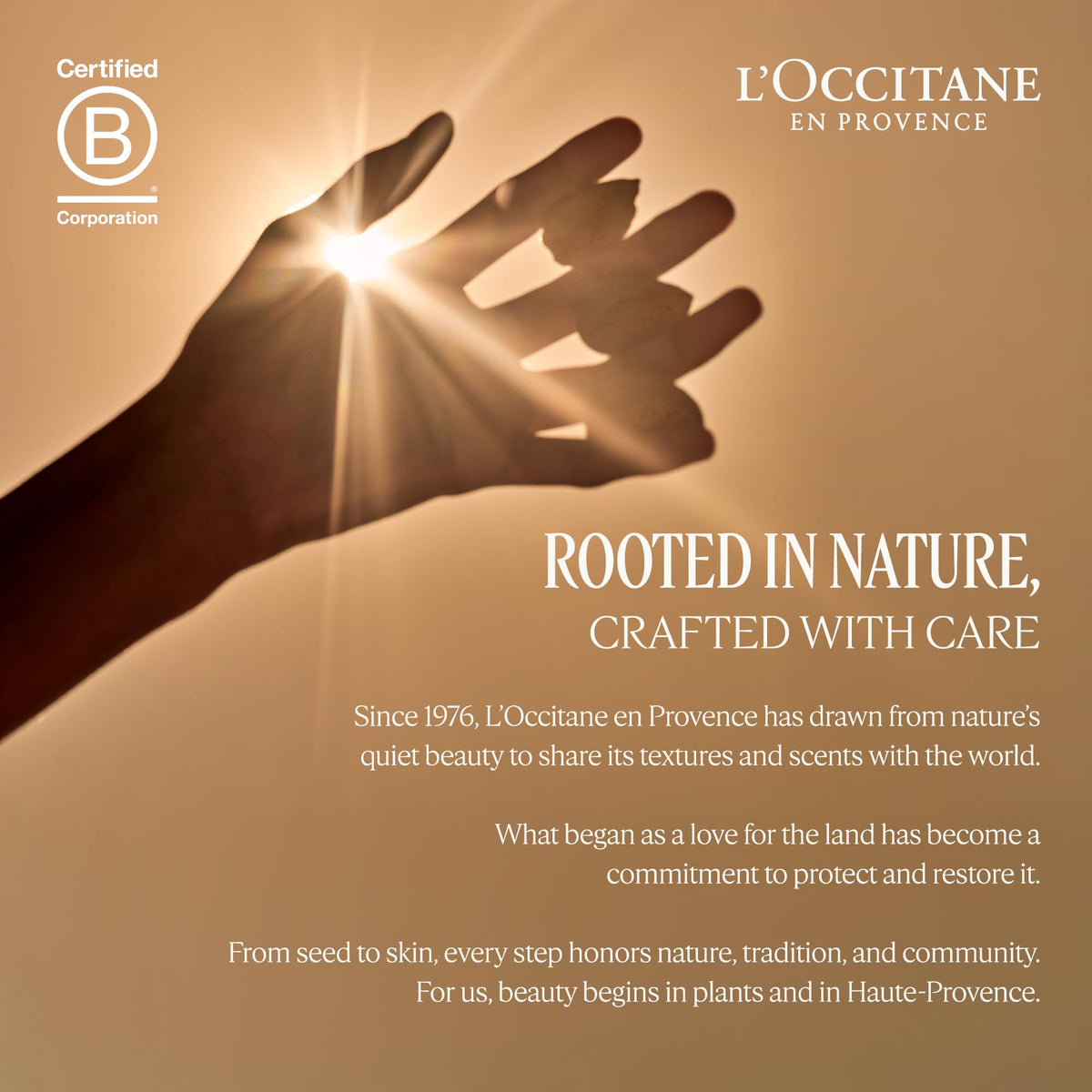 L'OCCITANE applying cream to neck and face demonstrating firming and smoothing action