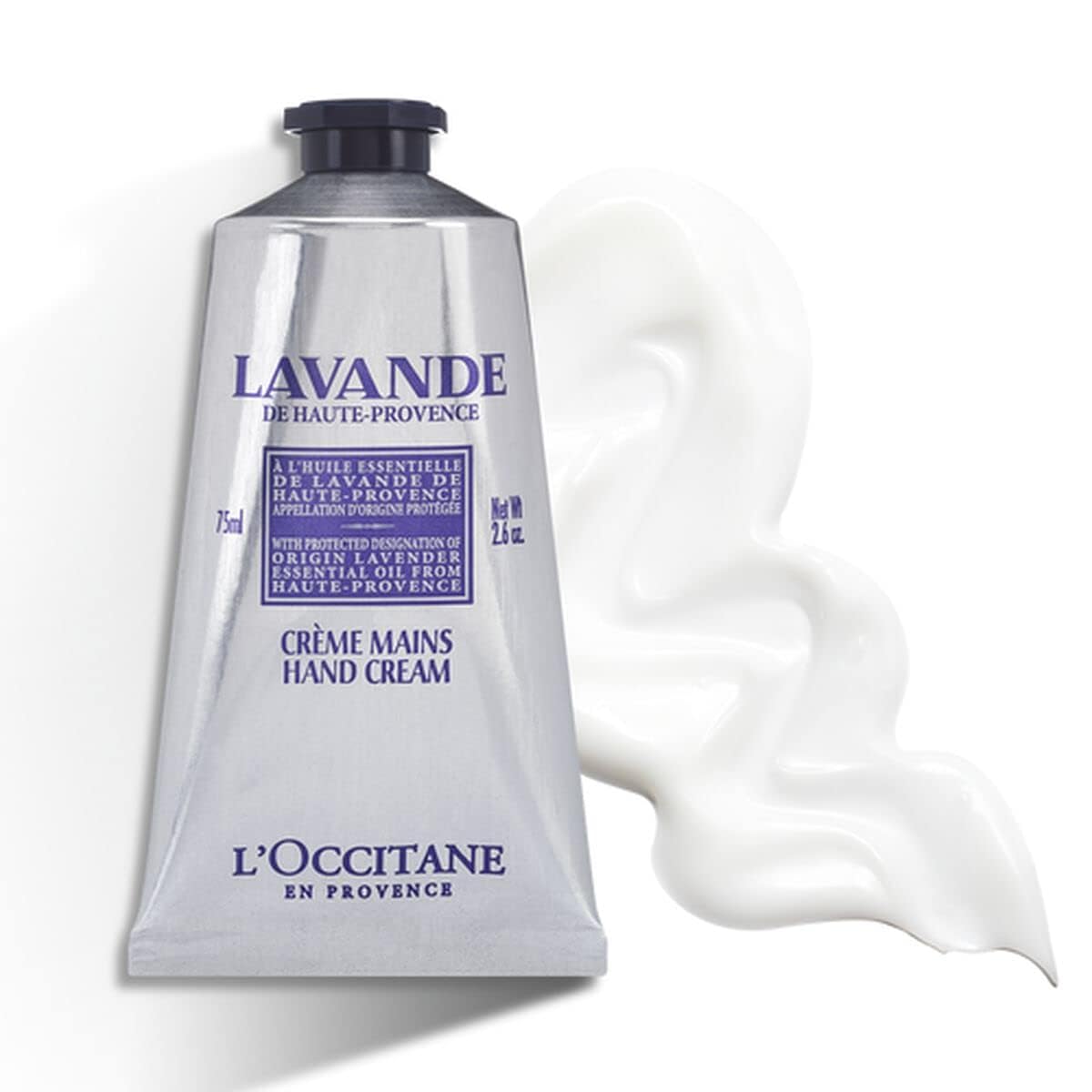 L'Occitane tube cap open reveals cream nozzle for controlled dispensing benefit