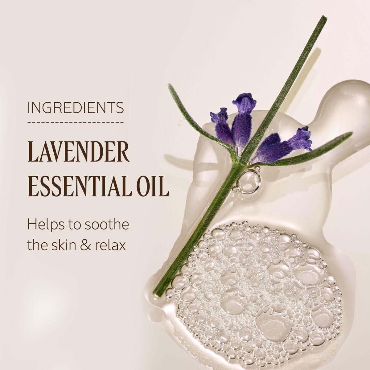 L'OCCITANE foam close-up demonstrating gentle lather and thorough cleanse benefit