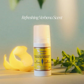 L'OCCITANE roll-on on bathroom shelf conveying daily routine and invigorating scent