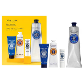L'OCCITANE shea gift set front packaging showing complete kit for hydration