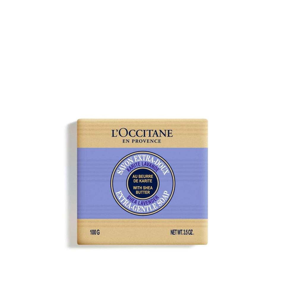 L'OCCITANE soap front packaging showing brand and lavender scent, easy selection