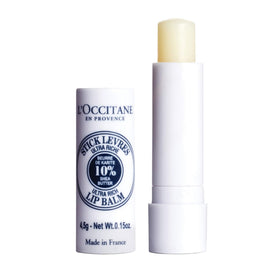 L'OCCITANE front packaging showing the shea butter lip balm and benefits