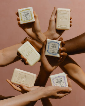 L'OCCITANE label detail showing shea extract ingredient information for soothing care