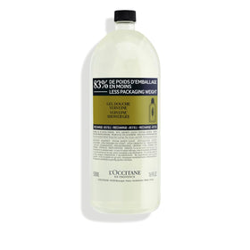 L'Occitane refill front packaging showing size and eco benefit