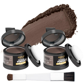 lockmio front packaging showing compact dark brown powder and benefit of instant coverage